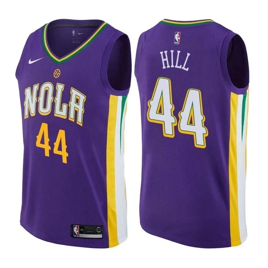 Pelicans Solomon Hill #44 City Edition Purple Basketball Jersey Mens S-3XL