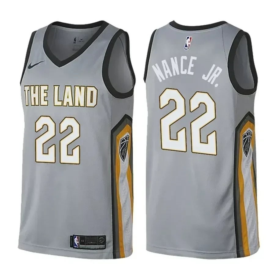 Cavaliers Larry Nance Jr. 22 City Edition Gray NBA Jersey Men's S-3XL