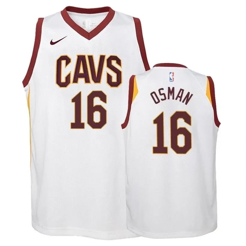 Youth Cavaliers Cedi Osman #16 Association White Jersey - Unisex 100% Polyester