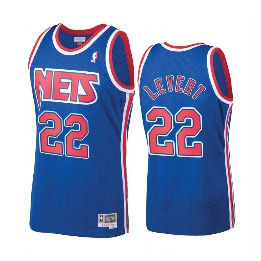 Men's New Jersey Nets 22 Caris Levert 1992-93 Hardwood Classics Royal Jersey
