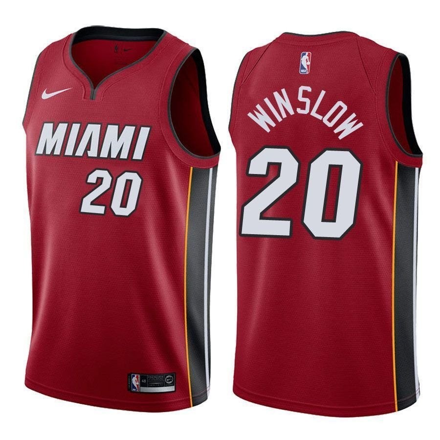 Men's Justise Winslow #20 State Red Heat Jersey - Breathable Polyester