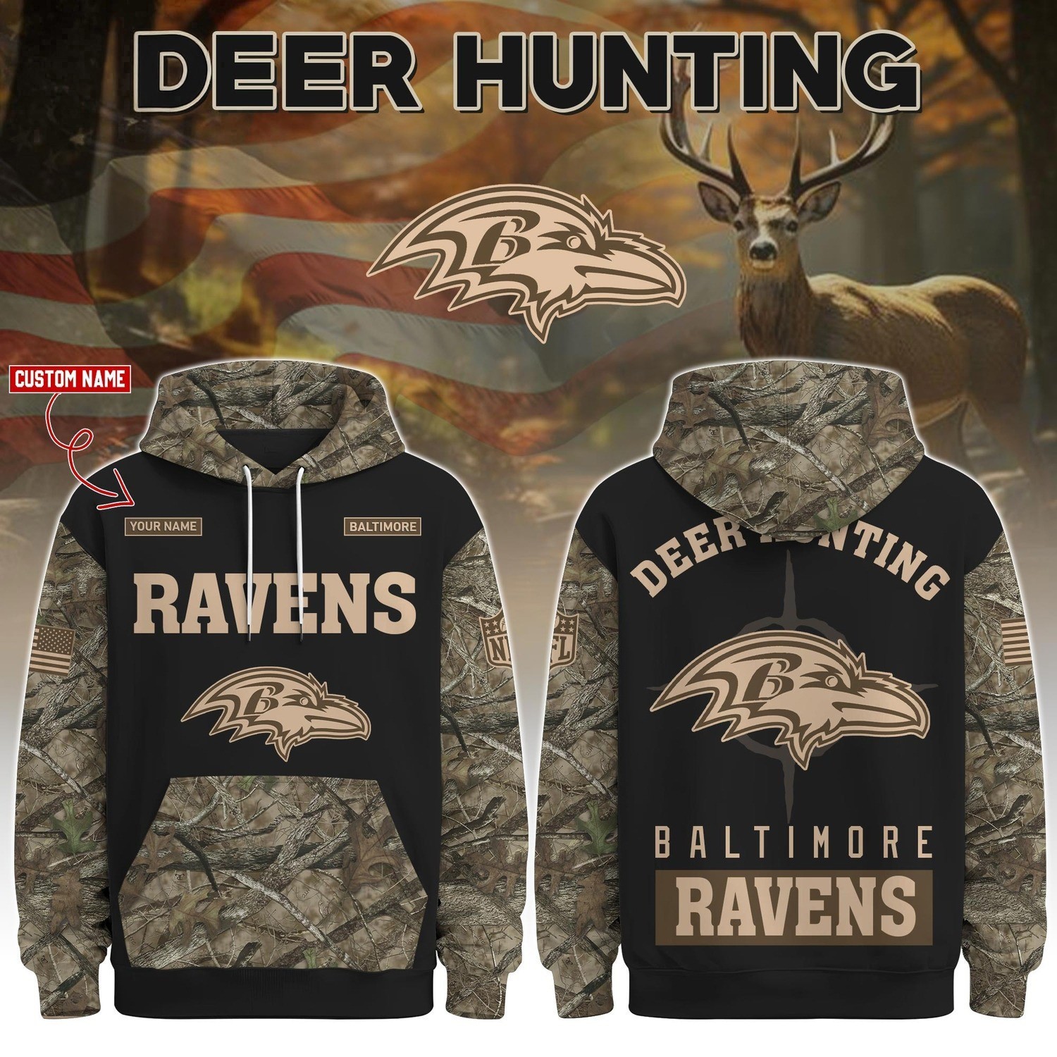 Musemora - Unisex Baltimore Ravens Hoodie - Game Day