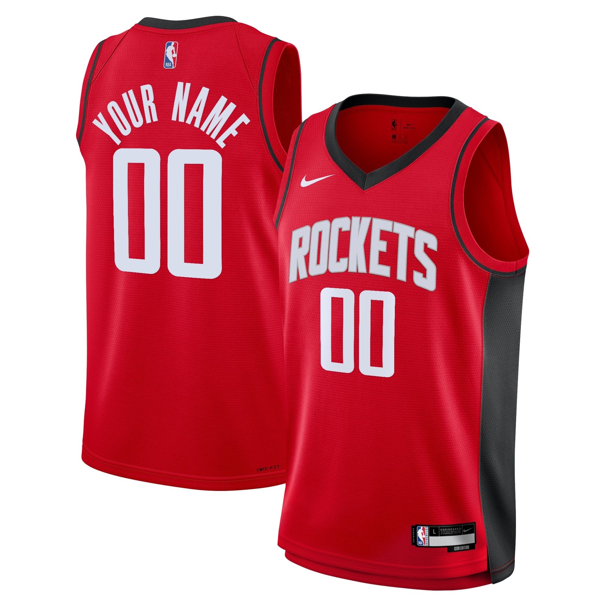 Houston Rockets Icon Swingman Custom Jersey Youth Multicolor S-3XL