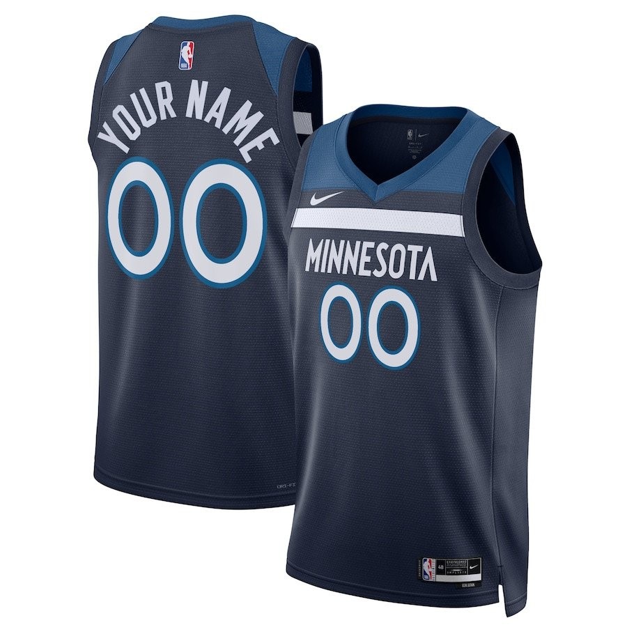 Minnesota Timberwolves 2023/24 Icon Swingman Custom Jersey Men Navy