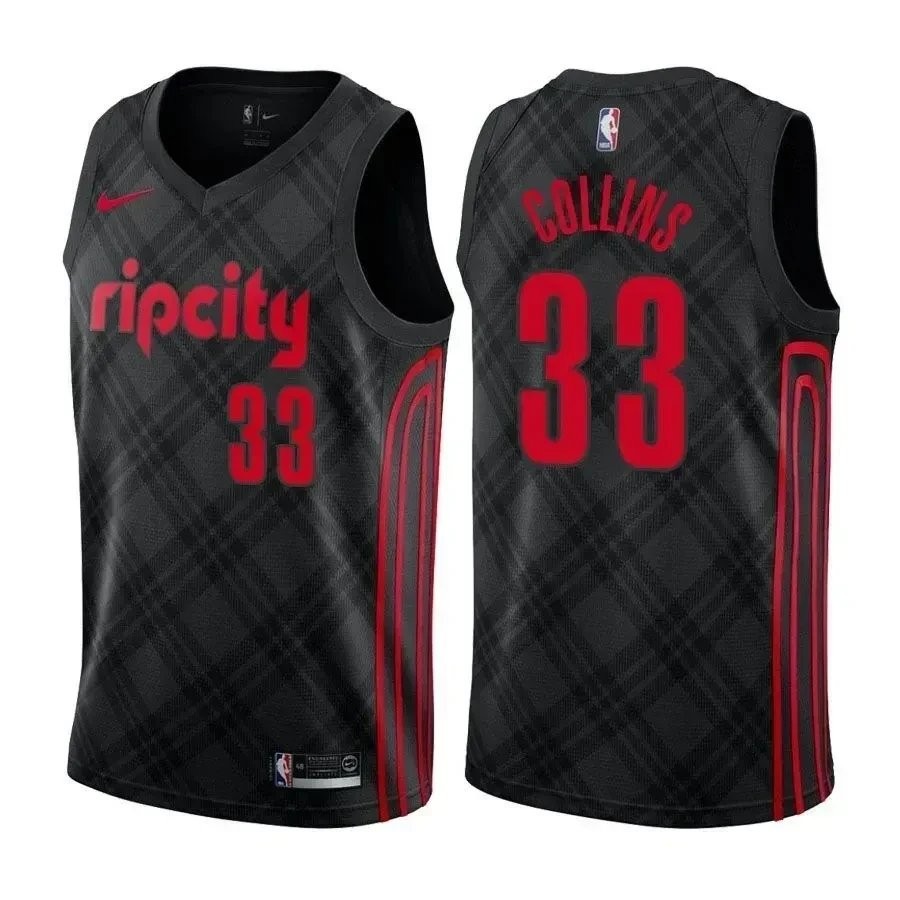 Zach Collins 33 City Edition Black NBA Jersey Blazer Male S-3XL