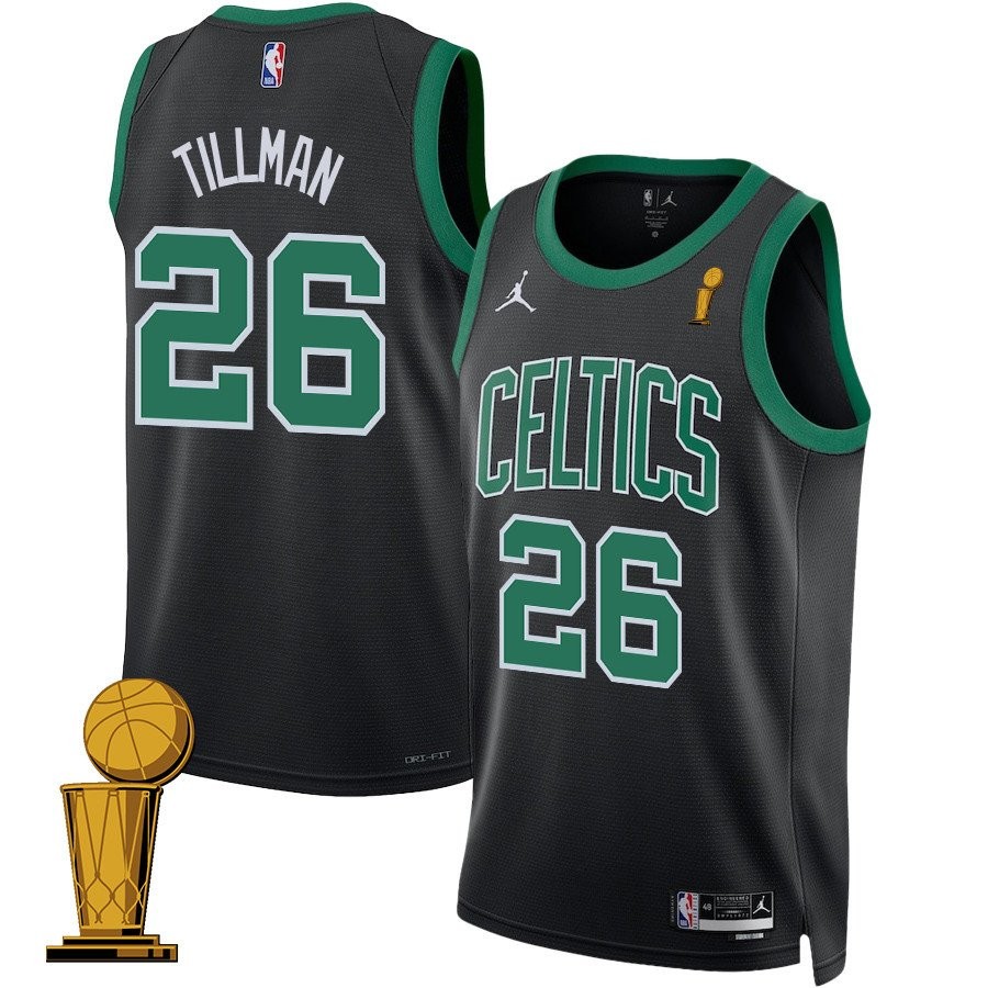 Xavier Tillman 26 Boston Celtics 2024 Finals Champions Swingman Jersey Statement Edition Black