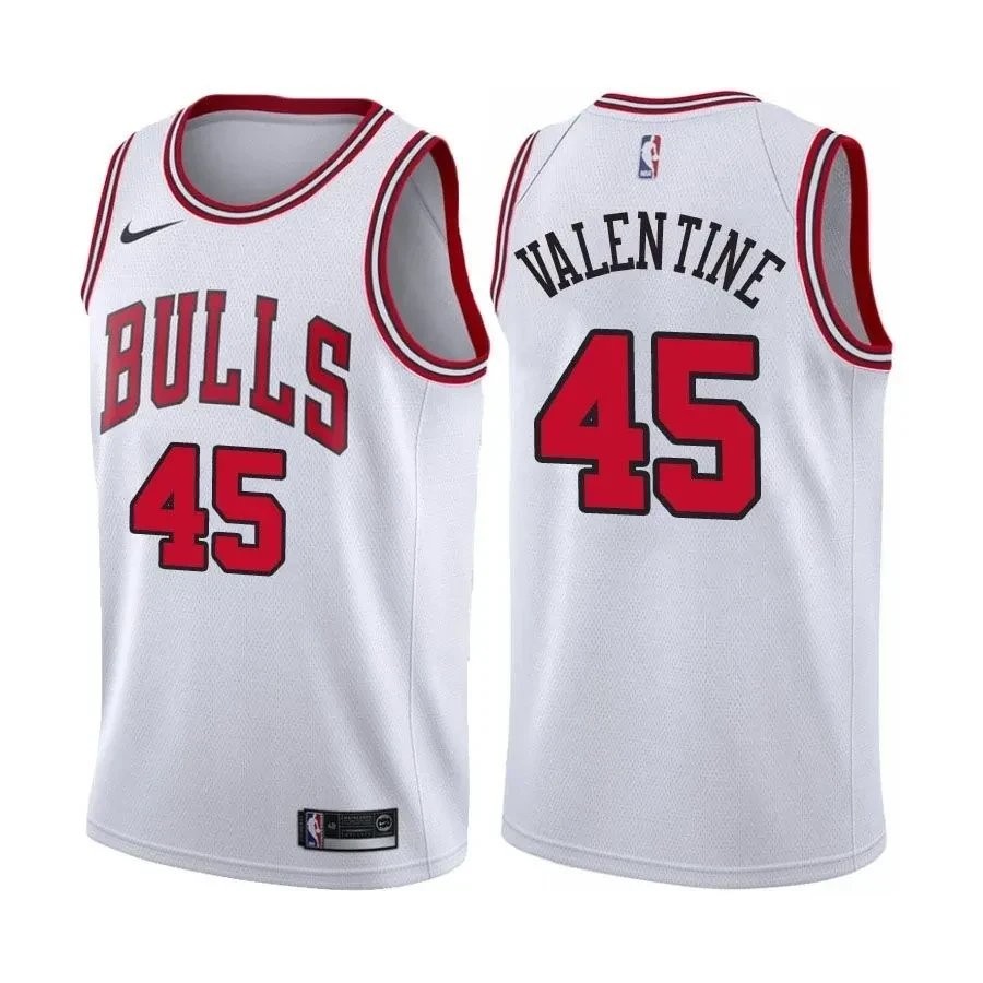 Men's Denzel Valentine 45 Bulls Association Edition White Basketball Jersey
