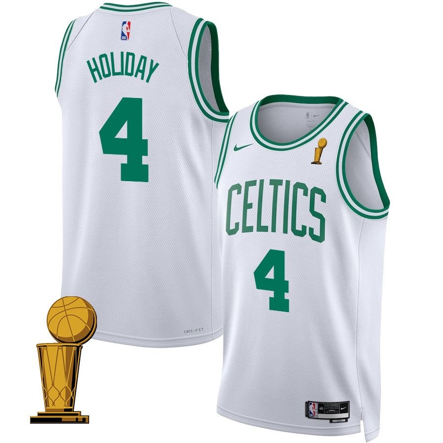 Jrue Holiday 4 Boston Celtics 2024 Finals Champions Swingman Jersey Association Edition White