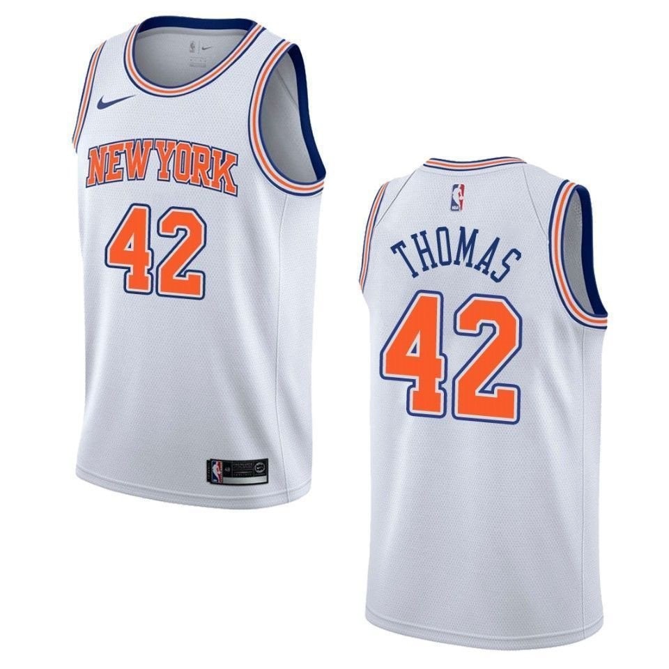 Men's New York Knicks 42 Lance Thomas Statement Swingman Jersey White