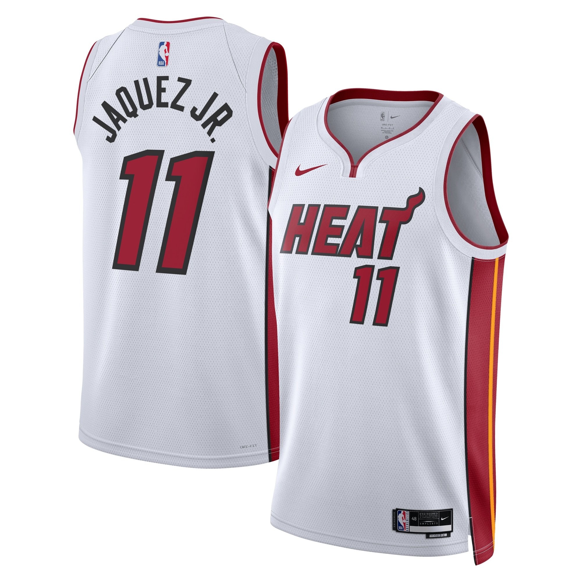 Miami Heat Association Edition Swingman Jersey White Jaime Jaquez Jr. Unisex
