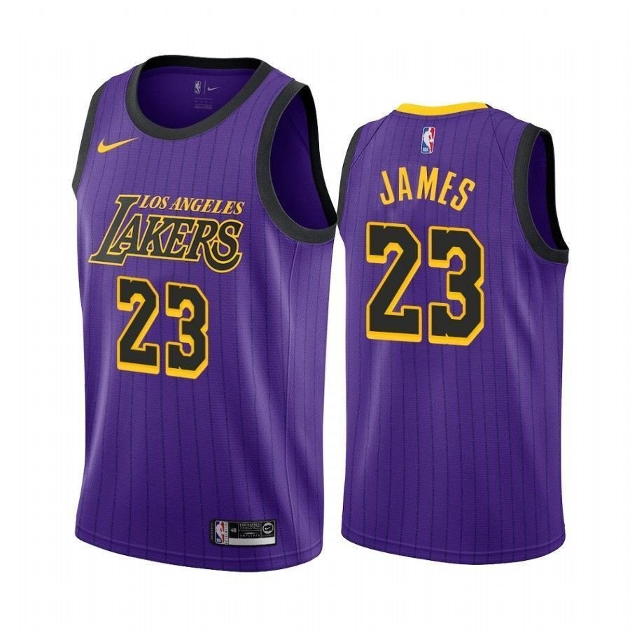Men's Los Angeles Lakers LeBron James 23 City Edition Basketball Jersey