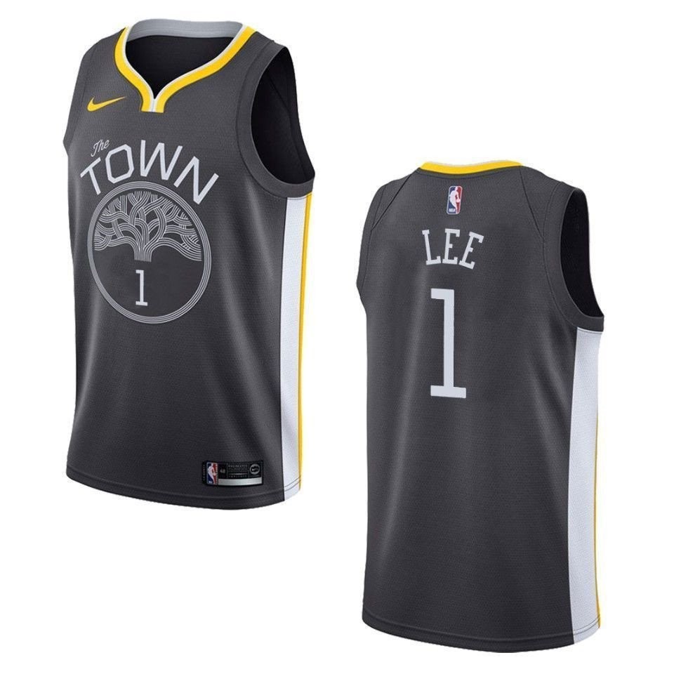 Men's Golden State Warriors Damion Lee Statement Swingman Jersey Black