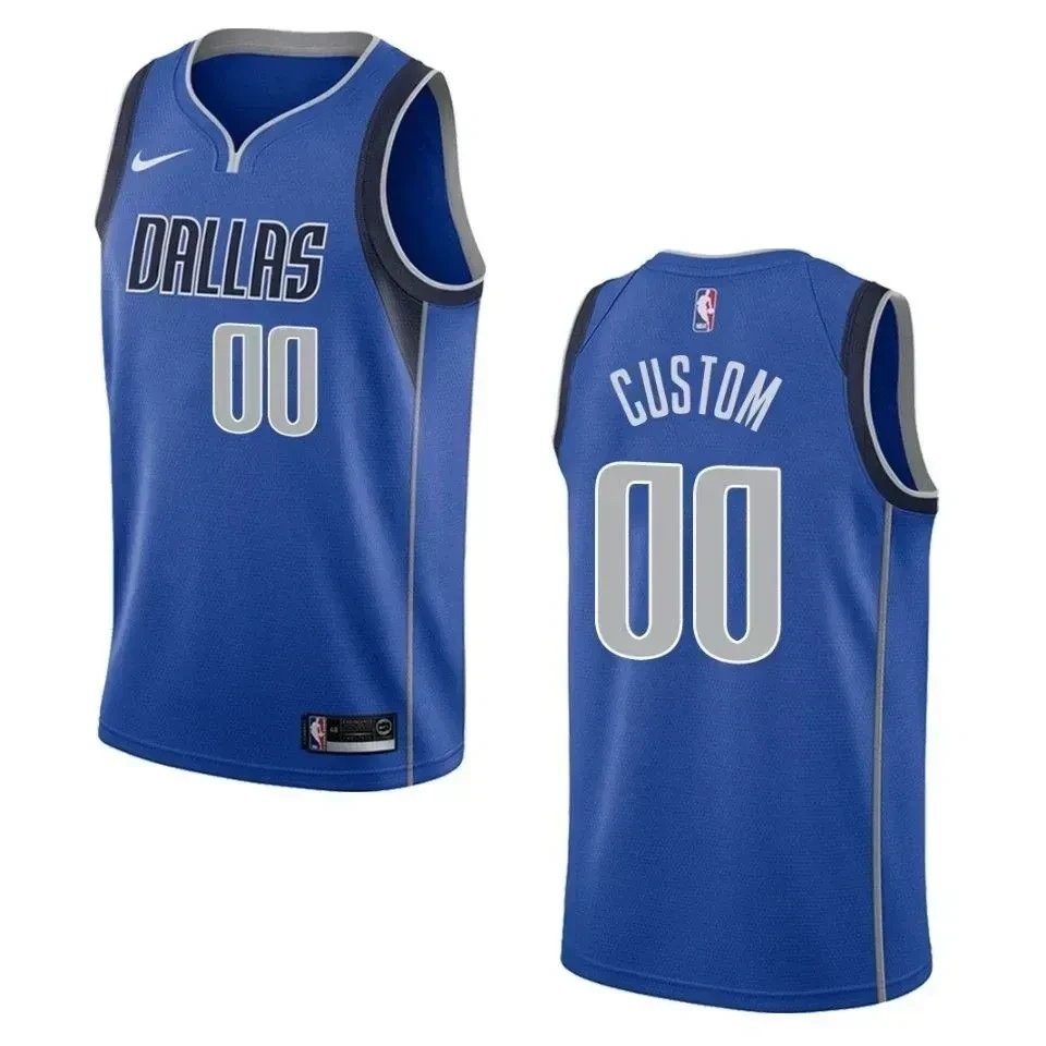 Men's Dallas Mavericks 00 Custom Icon Swingman Jersey Blue Multicolor Sizes S-3XL