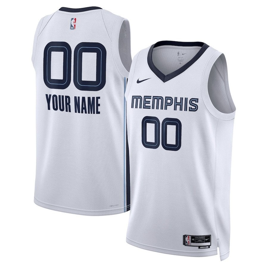 Memphis Grizzlies 2023/24 Association Swingman Custom Jersey White Unisex Adult Sizes S-3XL