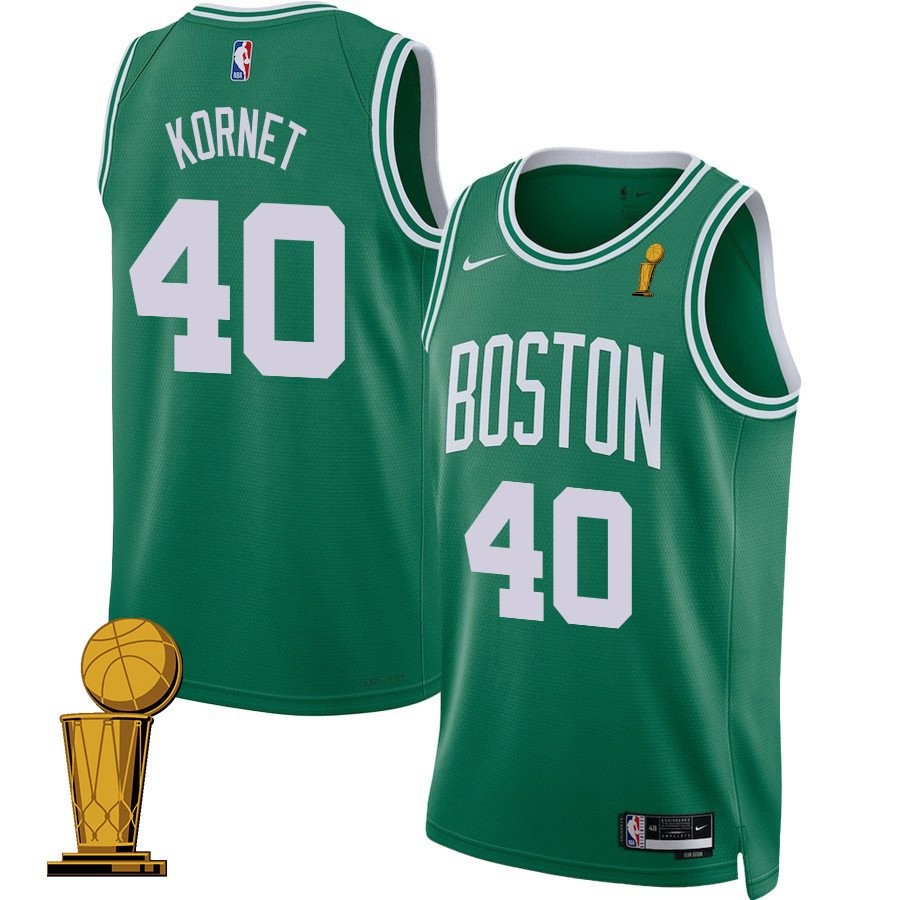 Luke Kornet 40 Boston Celtics 2024 Finals Champions Jersey Icon Edition Kelly Green