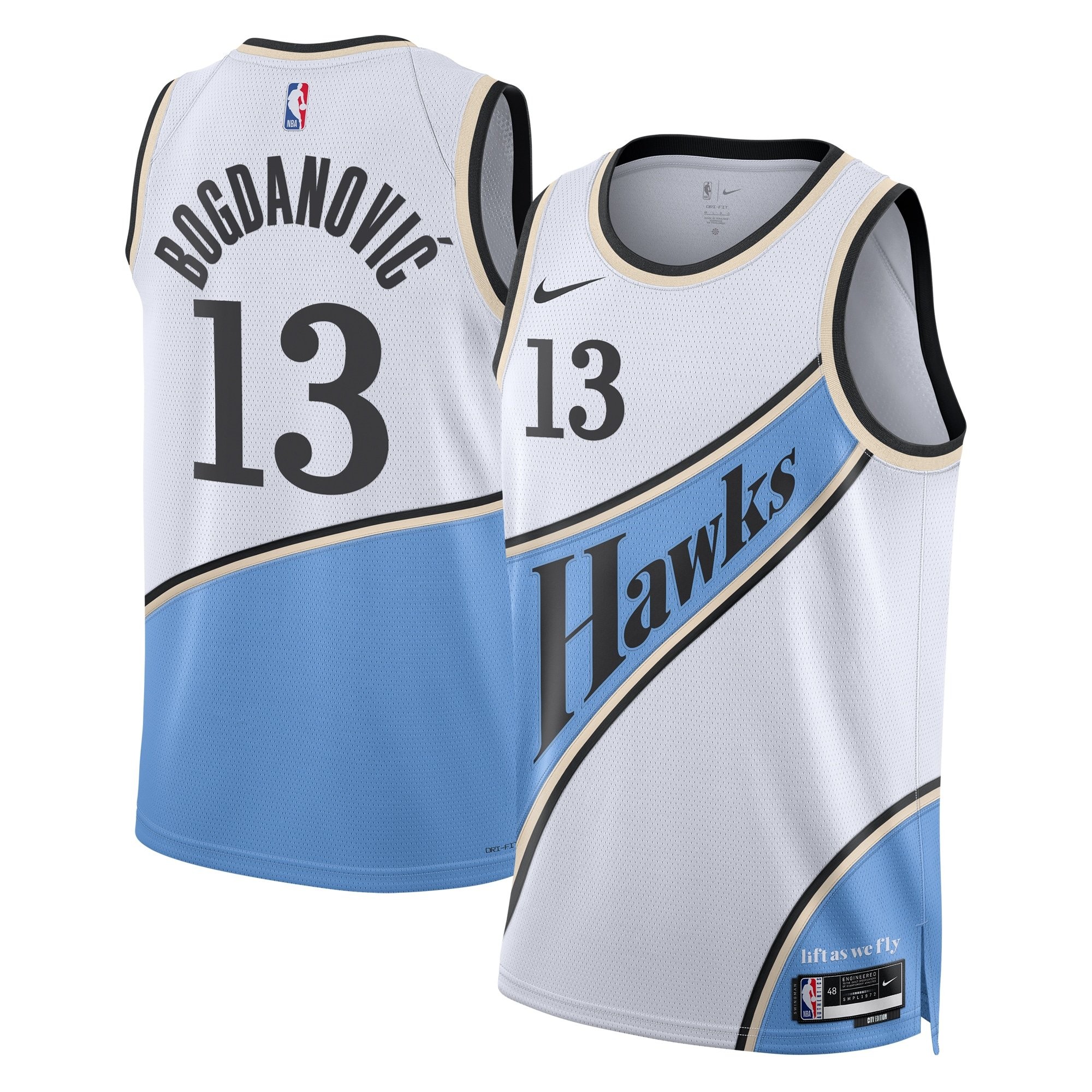 Atlanta Hawks 2024 City Edition Swingman Jersey White Bogdan Bogdanovic Unisex
