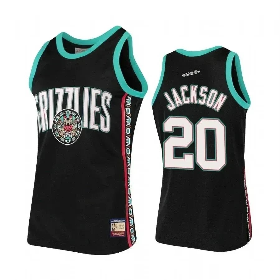 Men's Josh Jackson 20 Memphis Grizzlies Black Hardwood Classics Jersey