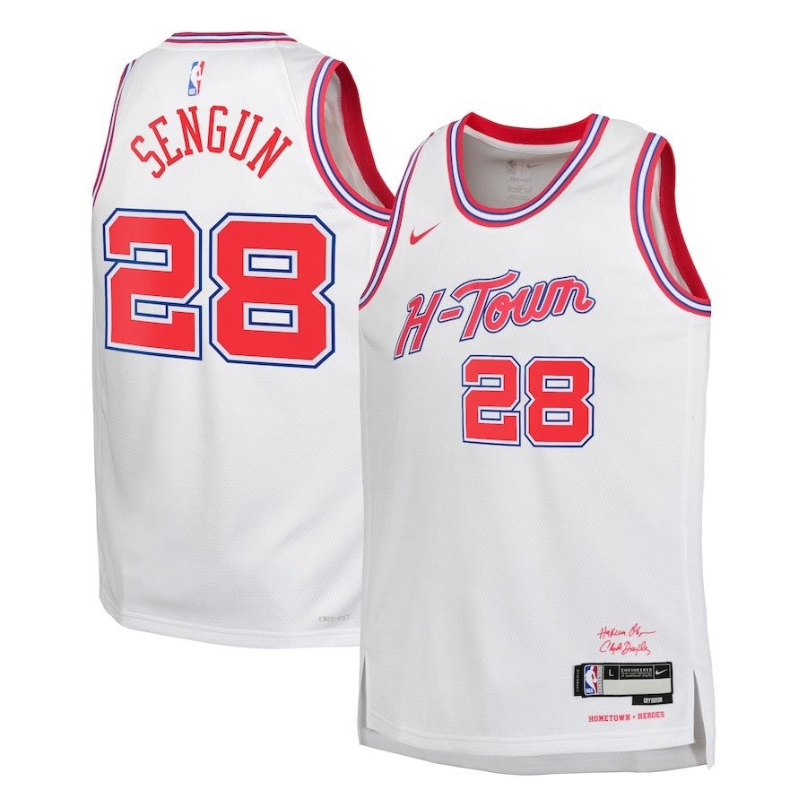 Alperen Sengun 28 Houston Rockets 2023/24 City Edition Swingman Youth Jersey White