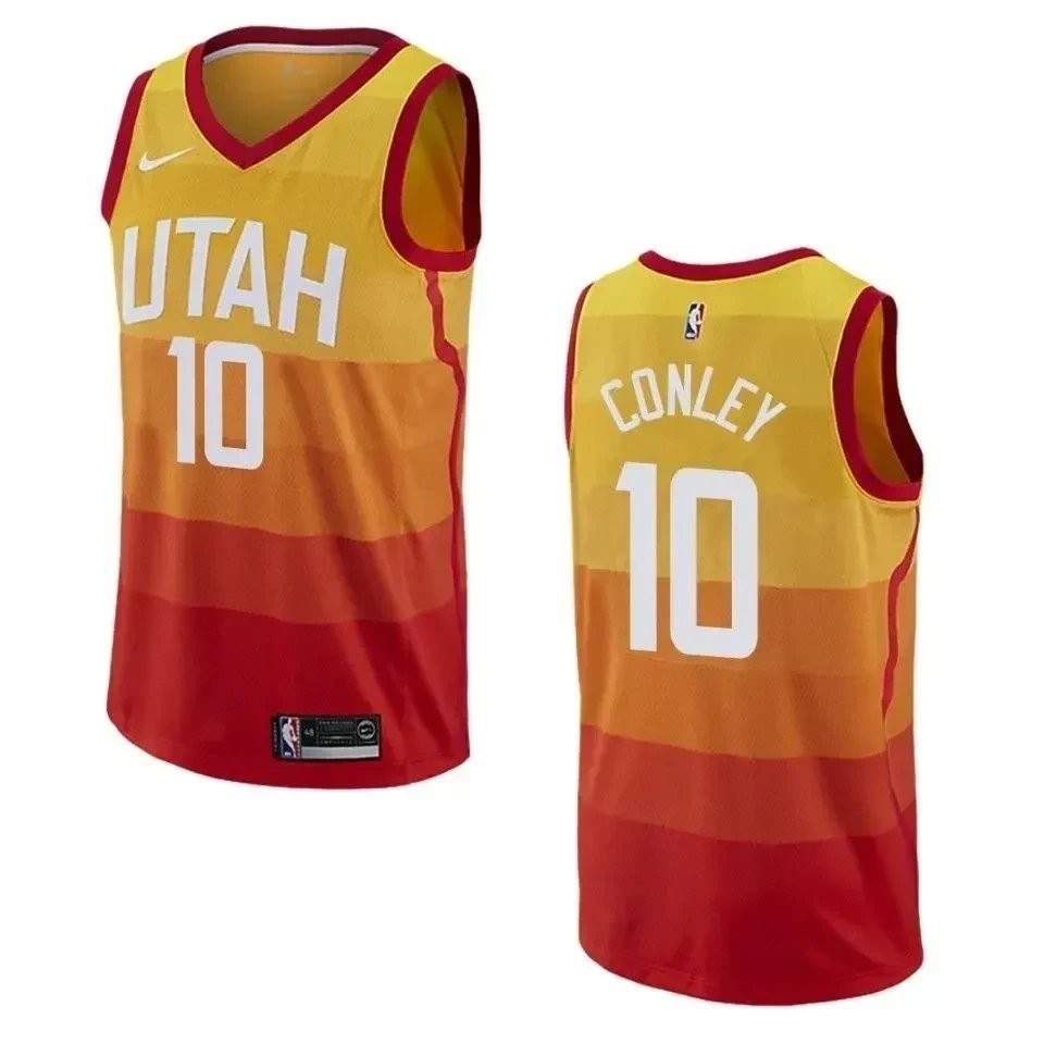 Men's Utah Jazz Mike Conley City Swingman Jersey Orange Size S-3XL