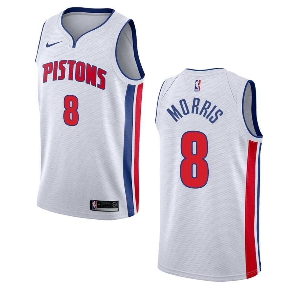 Men's Detroit Pistons Markieff Morris #8 Association Swingman Jersey White