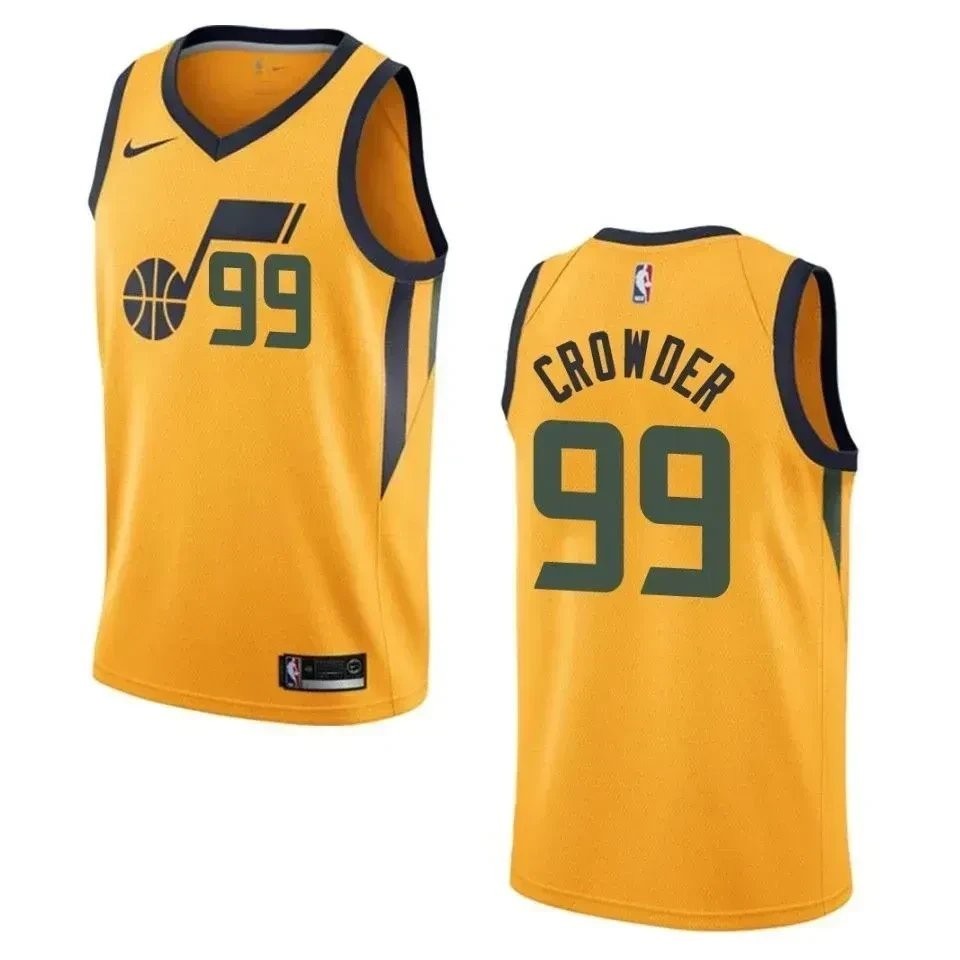 Men's Utah Jazz 99 Jae Crowder Statement Swingman Jersey - Yellow