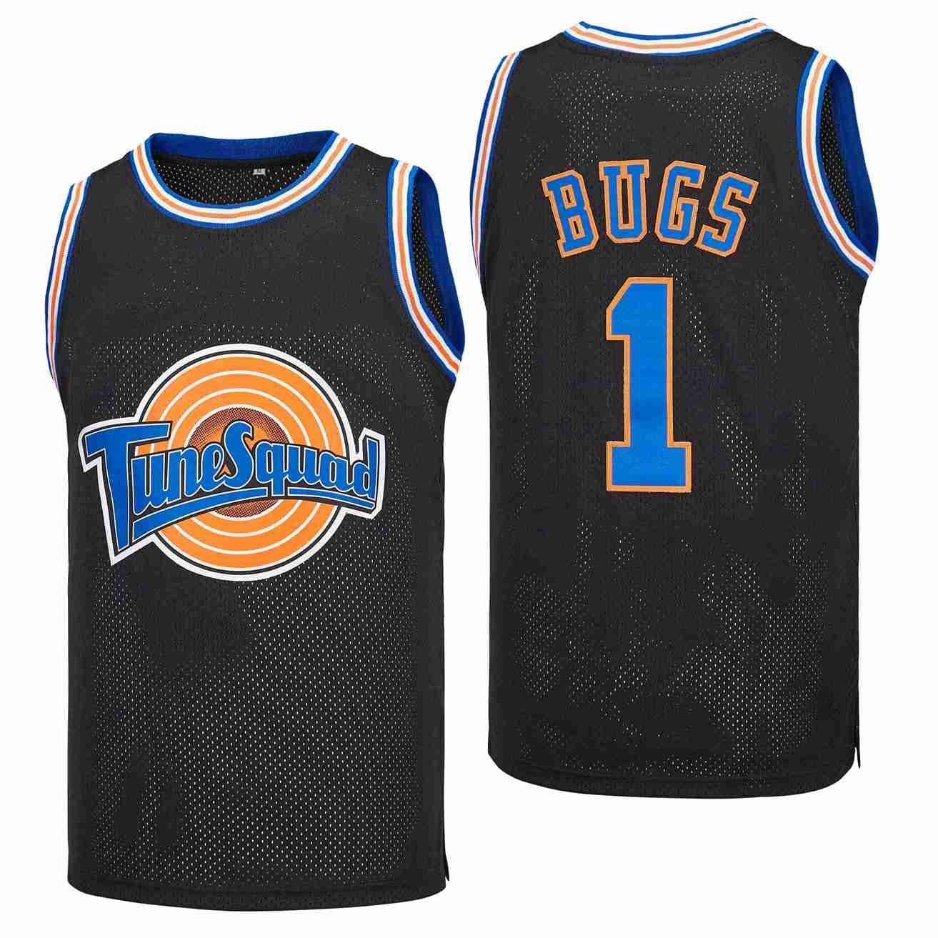 Bugs 1 Tune Squad Space Jam Swingman Jersey Black Unisex Adult Sizes S-3XL