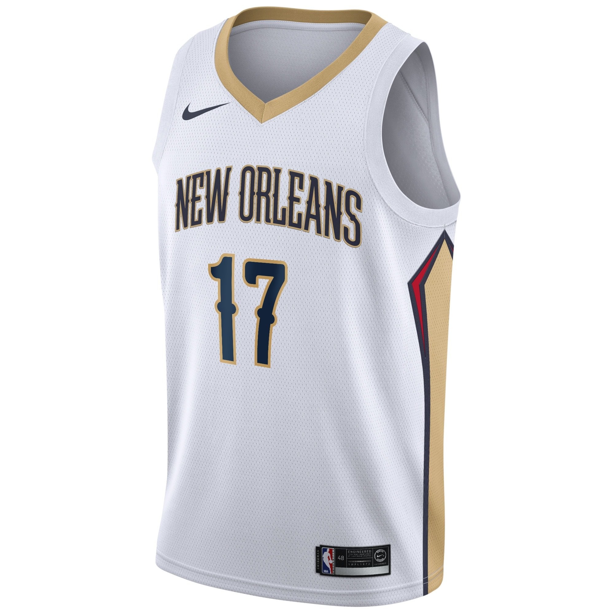 New Orleans Pelicans Association Edition Swingman Jersey White Jonas Valanciunas Mens