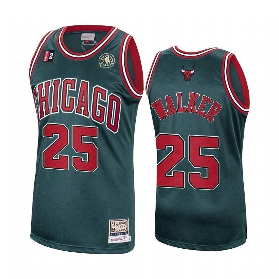 Men's Chet Walker 25 Chicago Bulls Green Hardwood Classics Jersey