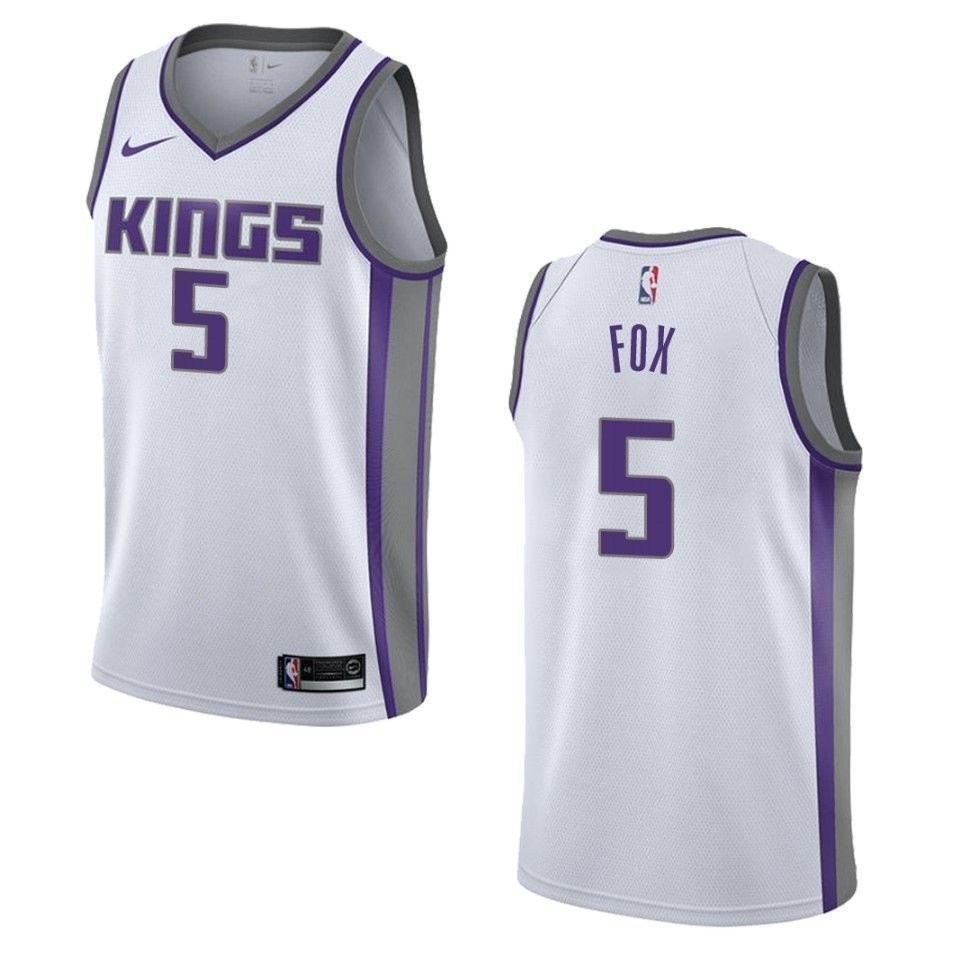 Men's Sacramento Kings De'aaron Fox Association Swingman Jersey White S-3XL