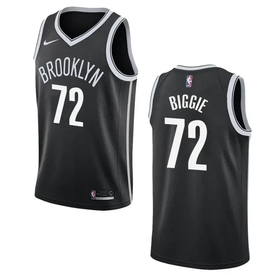 Men's Brooklyn Nets 72 Biggie Smalls Icon Jersey Black Multicolor Sizes S-3XL