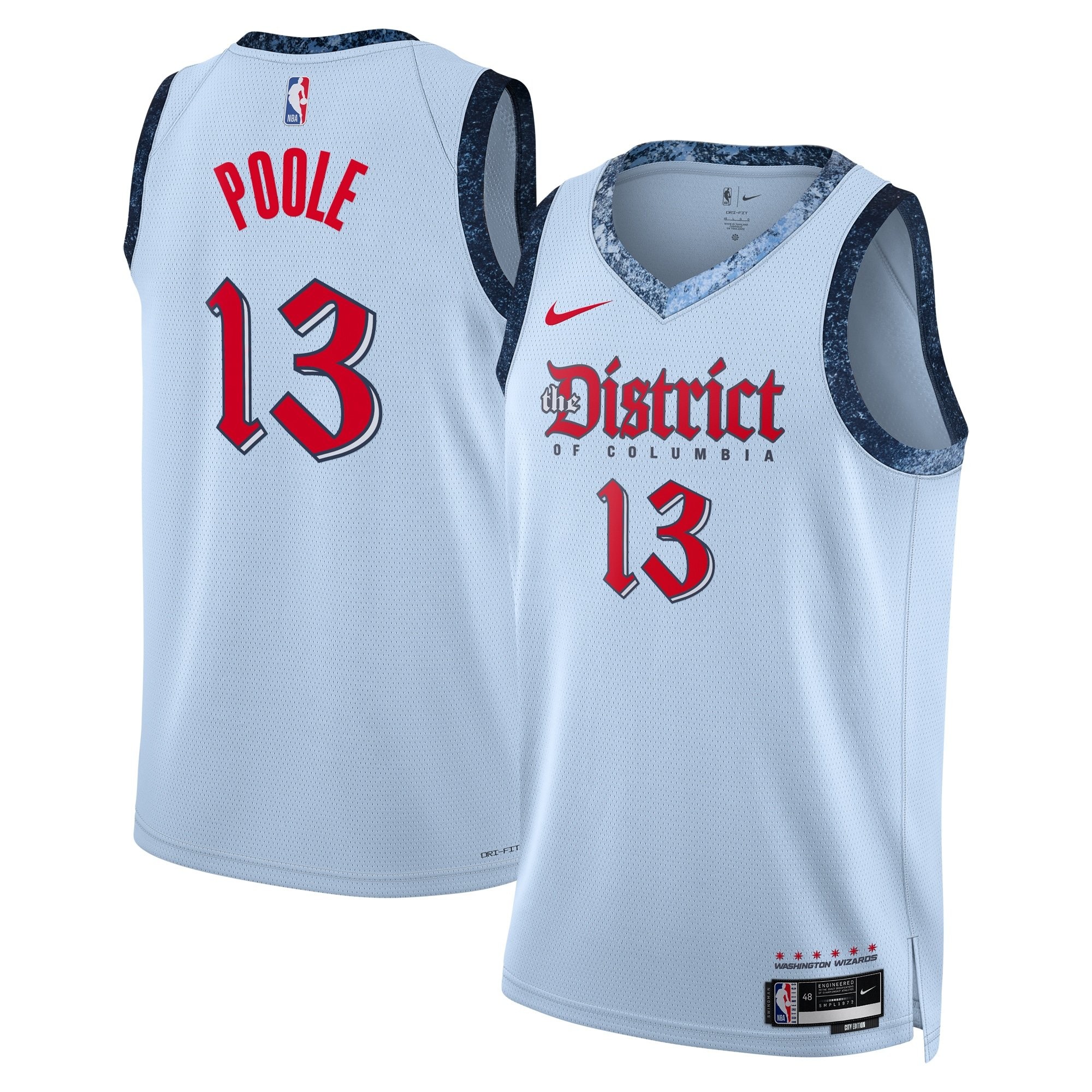 Washington Wizards City Edition Swingman Jersey 2024 Blue Jordan Poole Unisex