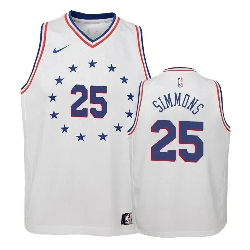 Youth Philadelphia 76ers Ben Simmons #25 2018-19 Earned White Jersey