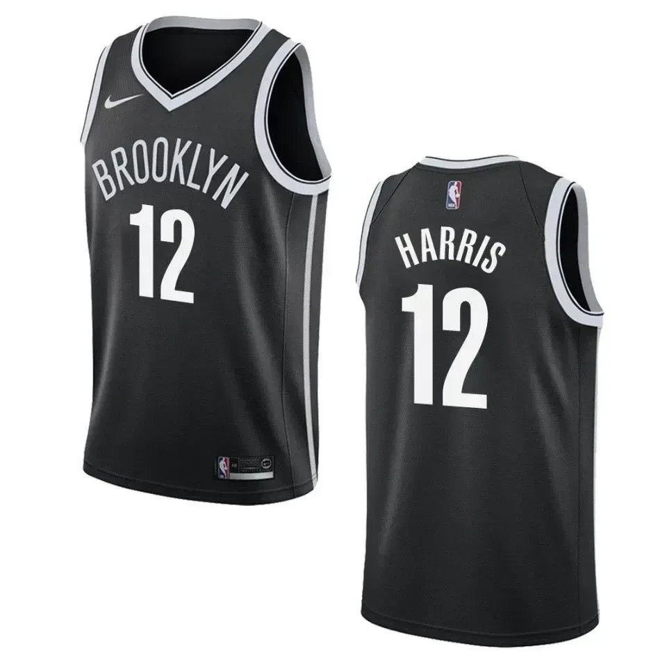 Men's Brooklyn Nets Joe Harris #12 Icon Swingman Jersey Black Multi Color