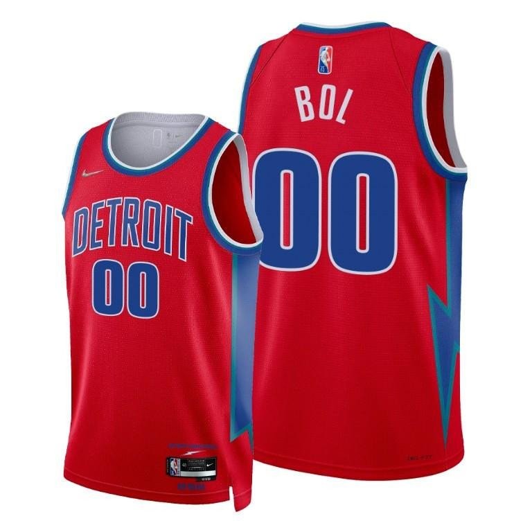 Bol Bol Pistons 00 Red City Edition Jersey - Men Jersey