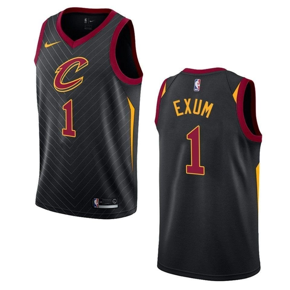 Men's Cleveland Cavaliers Dante Exum Statement Swingman Jersey Black Multi Color