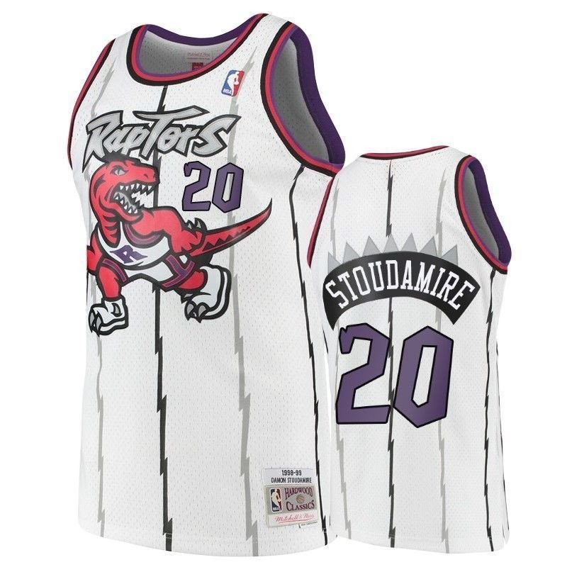 Men's Toronto Raptors Damon Stoudamire #20 White Hardwood Classics Jersey