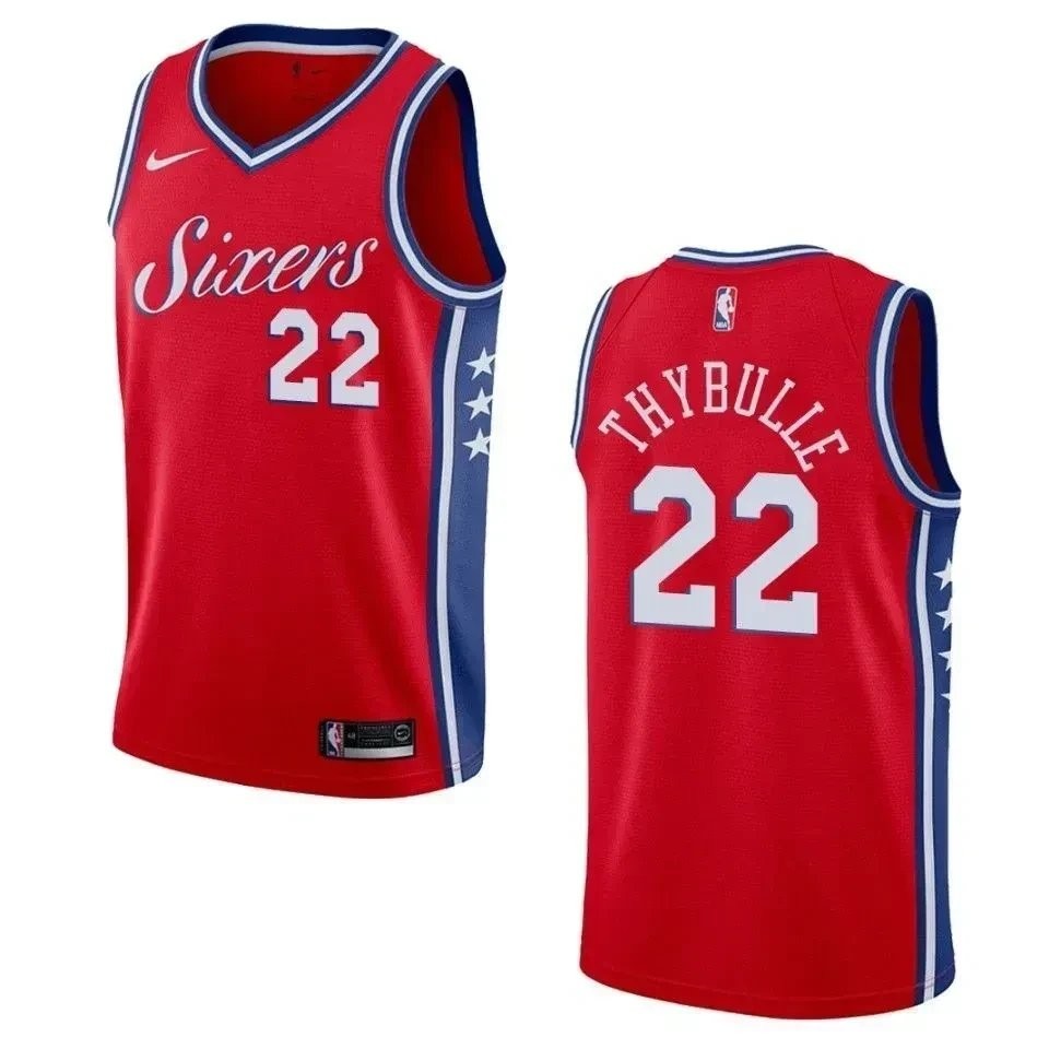 Men's Philadelphia 76ers Matisse Thybulle Statement Swingman Jersey Red S-3XL