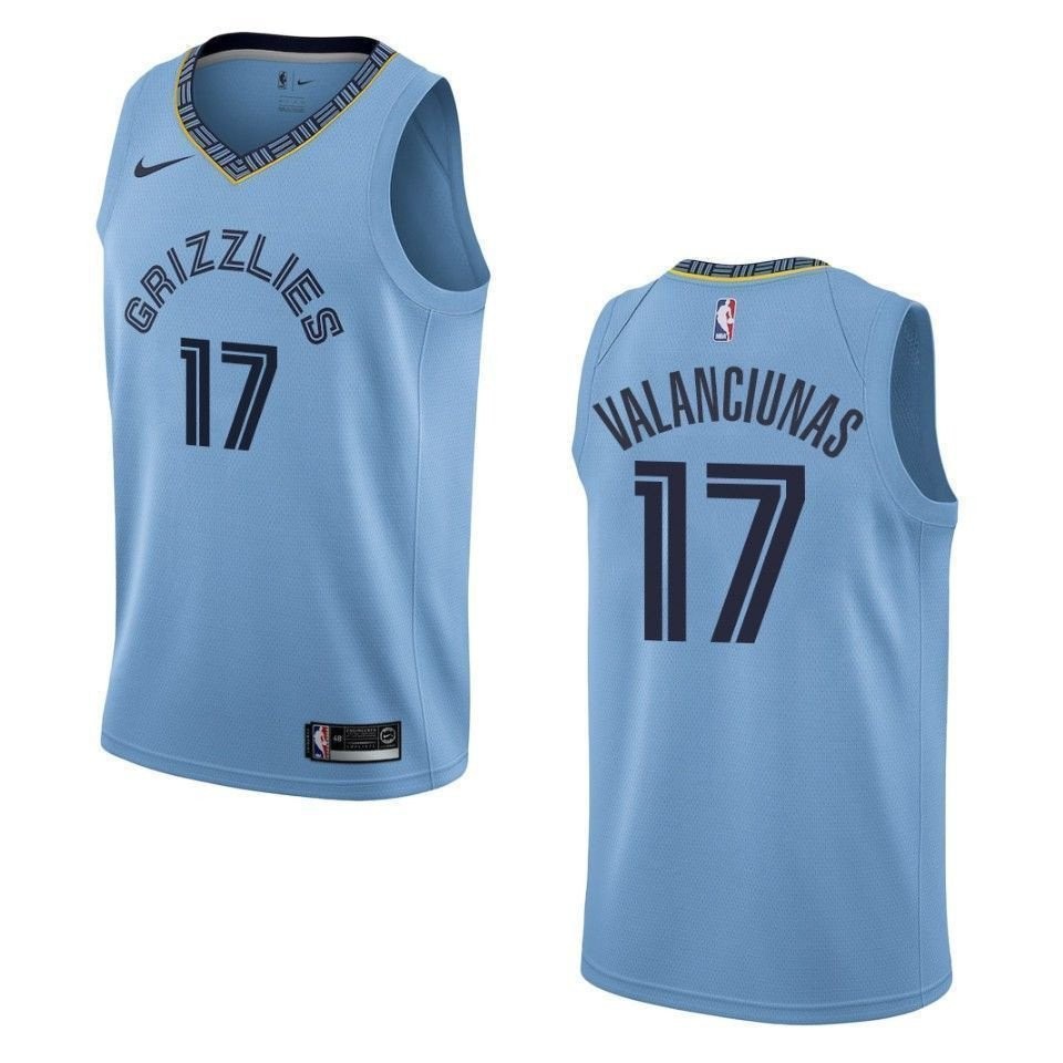 Men's Memphis Grizzlies Jonas Valanciunas Statement Swingman Jersey Blue S-3XL