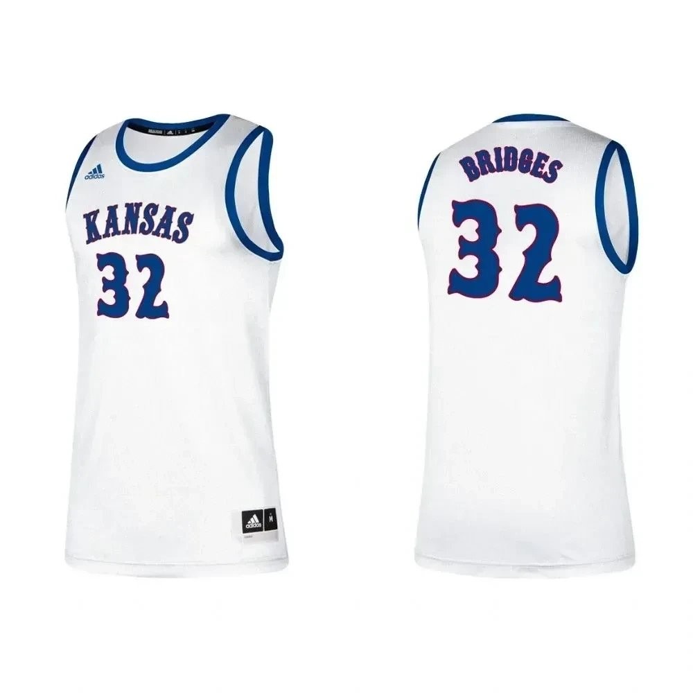 Men's Kansas Jayhawks Bill Bridges White College Basketball Jersey