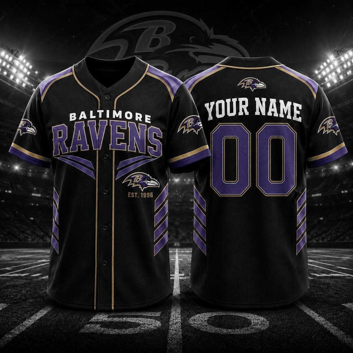 Musemora - Men's Baltimore Ravens Jersey - Game Day Football