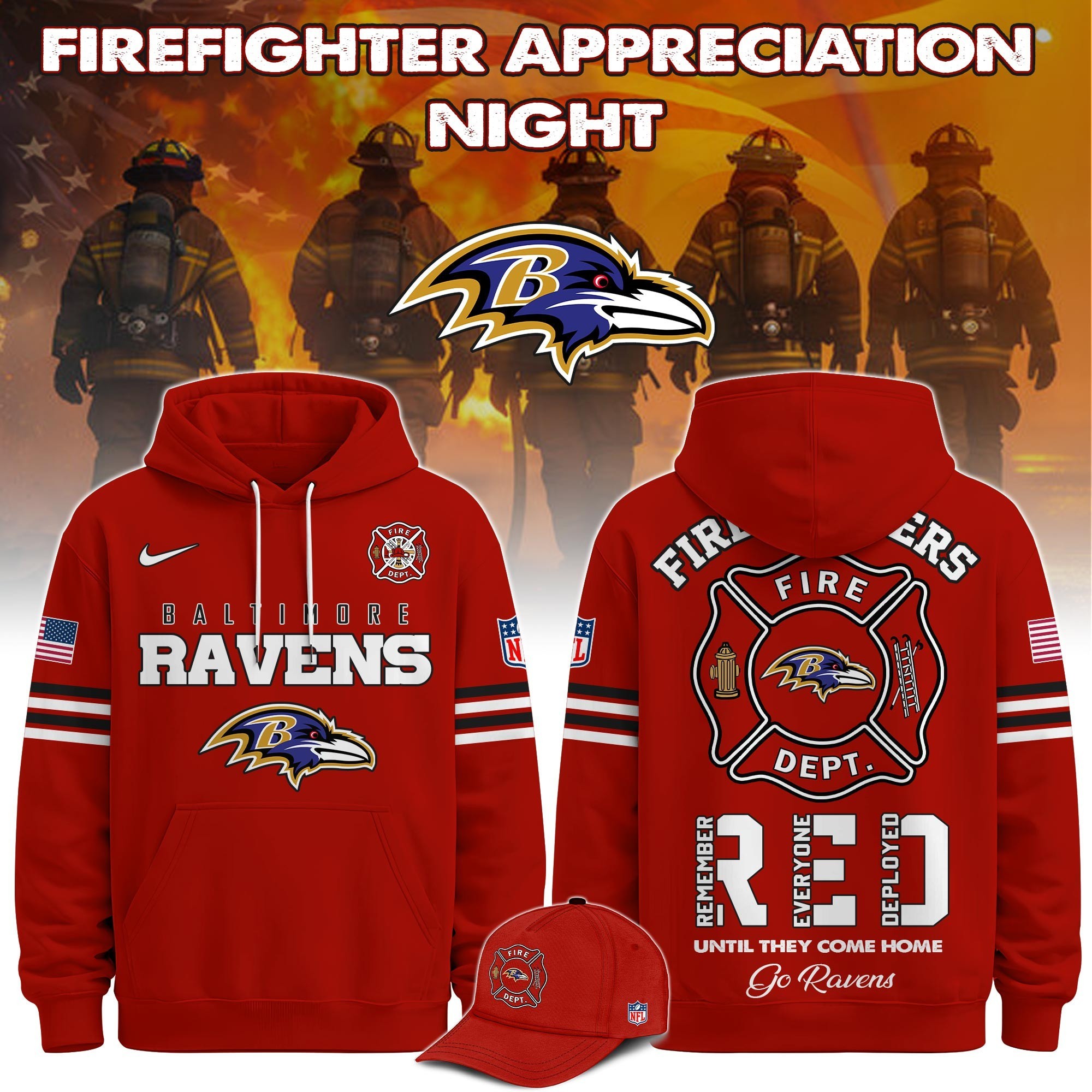 Musemora - Men's Baltimore Ravens Hoodie - Game Day