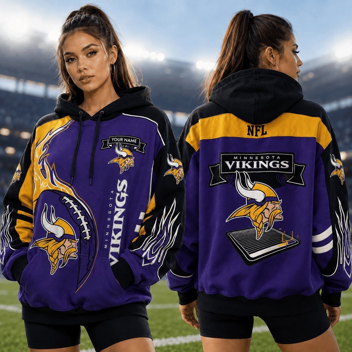 Musemora - Unisex Minnesota Vikings Hoodie - Game Day Football