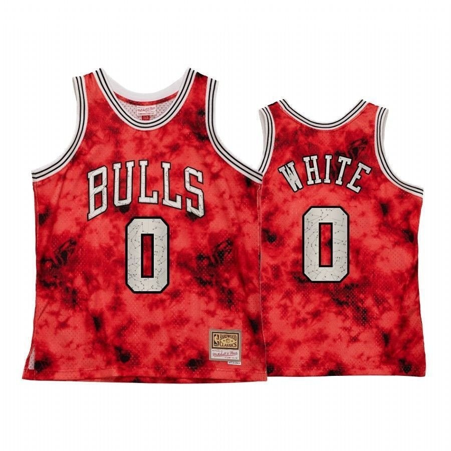 Men's Chicago Bulls Coby White Galaxy Constellation Jersey Red Heritage Multicolor