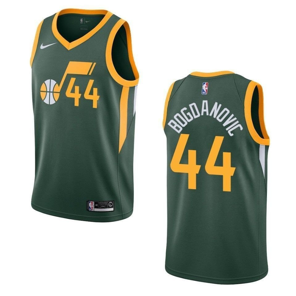 Men's Utah Jazz Bojan Bogdanovic #44 Earned Swingman Jersey Green