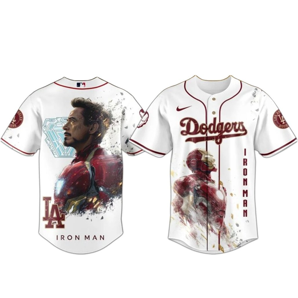Los Angeles Dodgers x Iron Man Game Day Baseball Jersey