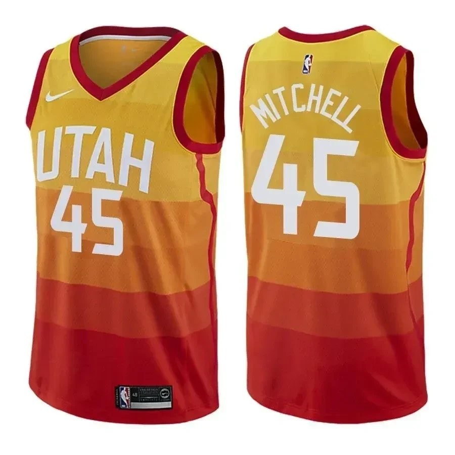 Jazz Male Donovan Mitchell 45 City Edition Gold Jersey