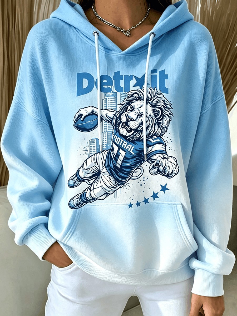 Musemora - Unisex Detroit Lions Hoodie - Football Mascot
