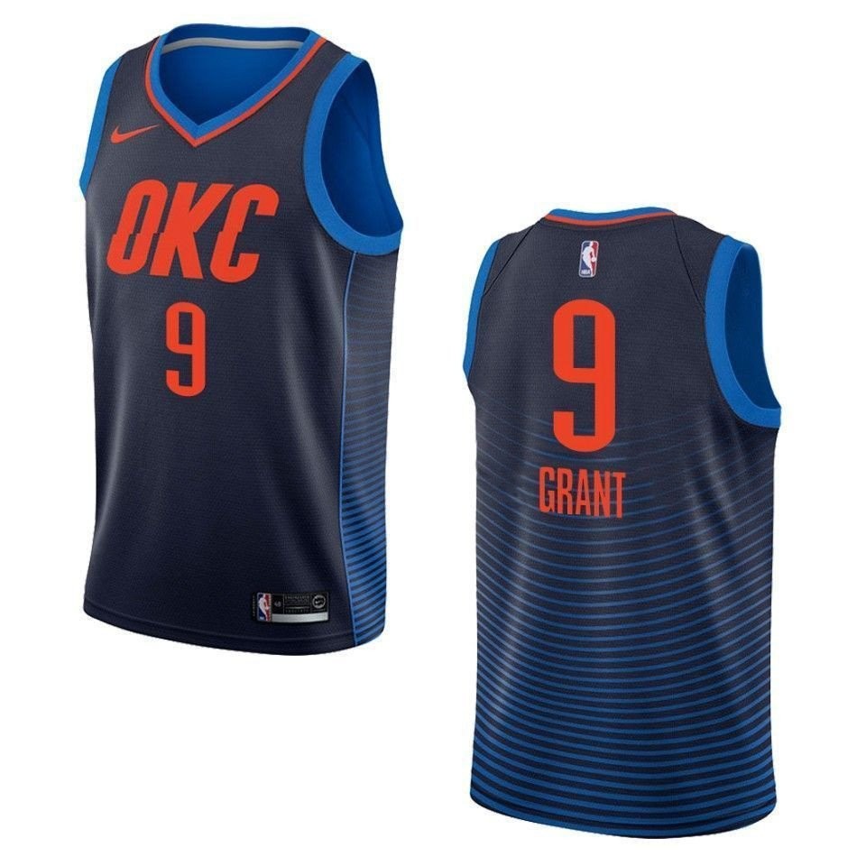 Men's Oklahoma City Thunder Jerami Grant #9 Statement Swingman Jersey Navy