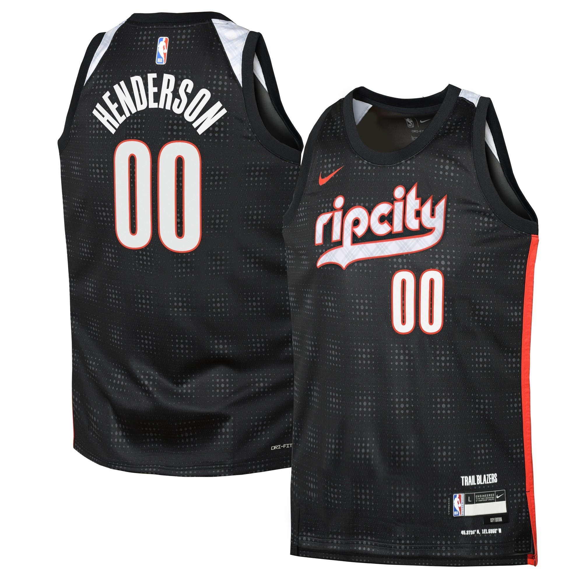Portland Trail Blazers City Edition Swingman Jersey 2024 Black Scoot Henderson Unisex