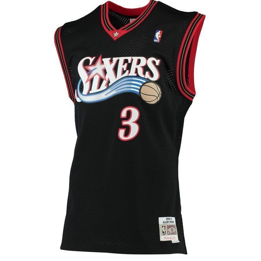 Allen Iverson Philadelphia 76ers Mitchell & Ness 2000-01 Hardwood Classics Swingman Jersey - Black - Image 2